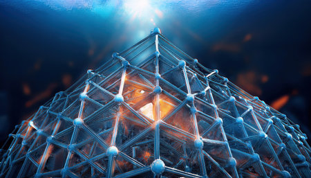 This visual representation displays the detailed crystal lattice structure of Firefly, highlighting its unique geometric design and glowing elements.の素材