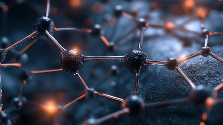 Intricate nanostructures are displayed in macro focus revealing their detailed patterns and textures showing the complexity of the material at a microscopic level.の素材