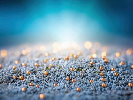 Vibrant orange sparks float above a detailed surface blending with a soothing blue backdrop. This lively scene captures dynamic energy in a serene moment.の素材