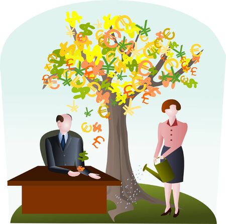 international money tree crop yields のイラスト素材