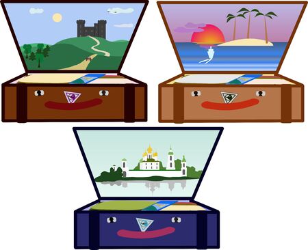 Funny bag welcome to travelのイラスト素材