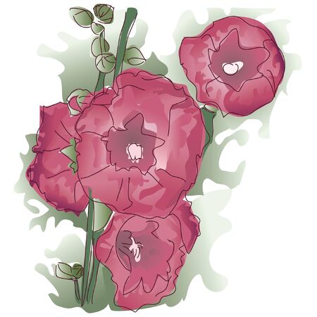 branch of purple flowersのイラスト素材