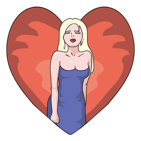 blonde girl insight valentineのイラスト素材