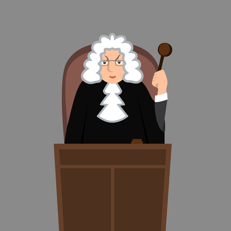 Judge in mantle vector cartoon illustration design characterのイラスト素材