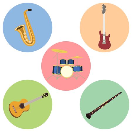 Set of 5 musical instrumentsのイラスト素材