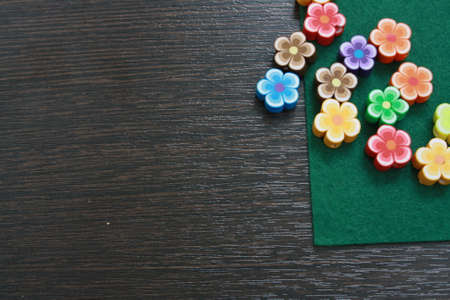 beads on the green felt table