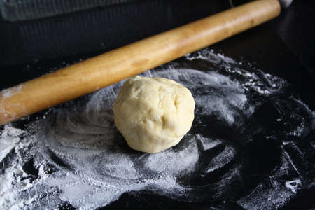 Dough prepared for making bagels.の写真素材