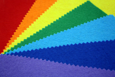 Background from different color felt. Space for text.の写真素材