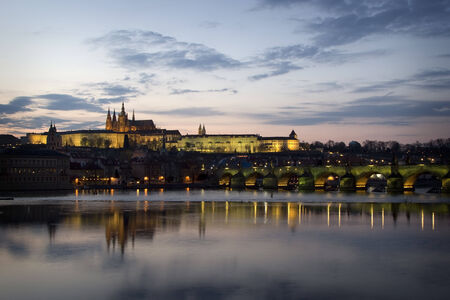 Prague Castle at night, Czech Republic.のeditorial素材