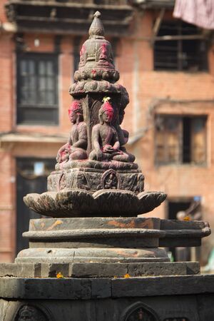 Buddha statue on the streets of Kathmandu, Nepal.の写真素材