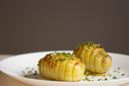 Potatoes, baked in the oven.の写真素材