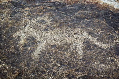 Ancient petroglyph located in Cholpon Ata, Issyk-Kul, Kyrgyzstan.のeditorial素材