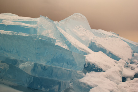 Chunks of blue ice. Lake Baikal, Russia.の写真素材
