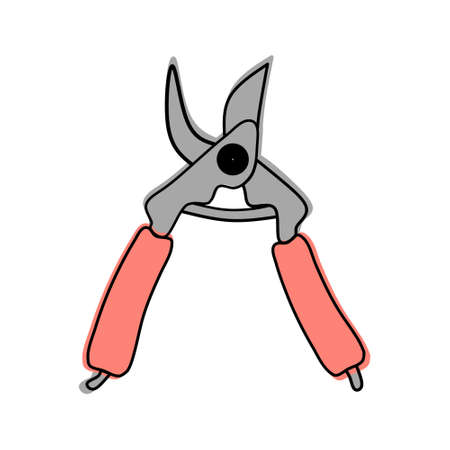 Colorful pruner to work in the gardenのイラスト素材