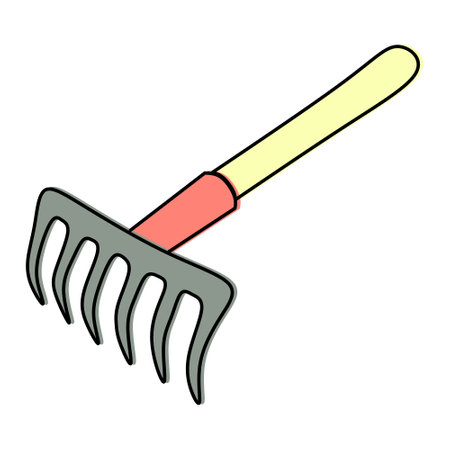 Colorful rake to work in the gardenのイラスト素材