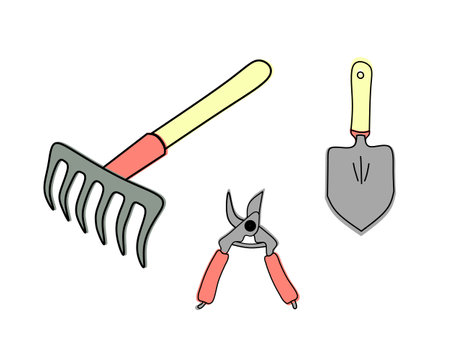 Set of garden tools vector illustrationのイラスト素材