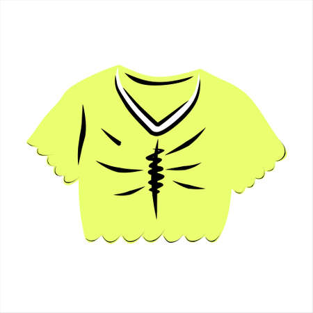 Cartoon yellow casual top t-shirtのイラスト素材