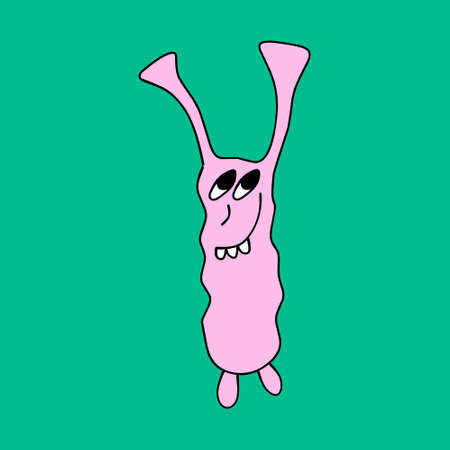 Cute cartoon funny monster isolatedのイラスト素材