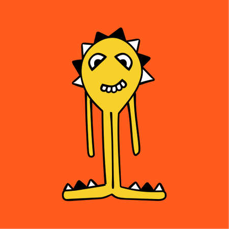 Cute cartoon funny monster isolatedのイラスト素材