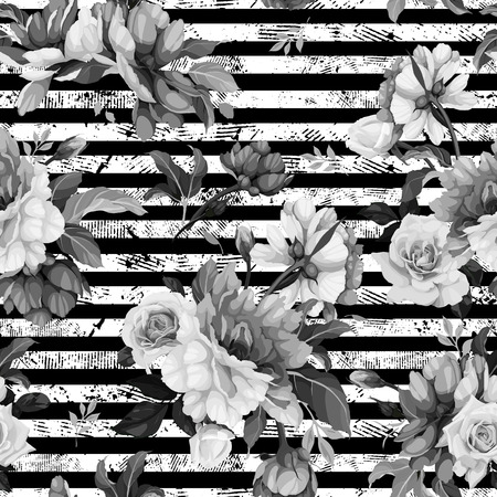 Seamless floral pattern with flowers. Vector illustration.のイラスト素材