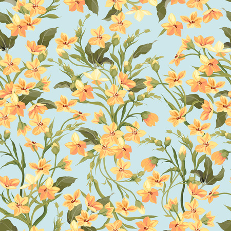 Seamless floral pattern with flowers, watercolor. Vector illustration.のイラスト素材
