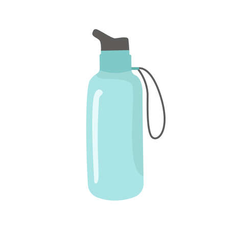 Reusable water bottle. Cute cartoon-style vector illustration for the concept of zero waste and recycling.のイラスト素材