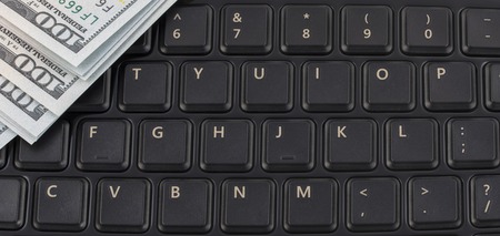 Buttons of the keyboard and money
