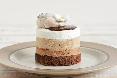 Cake close-up. Homemade Cake on the tableの写真素材