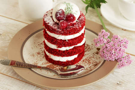 dessert. red cakeの写真素材