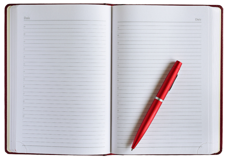 Notebook on white background.の写真素材