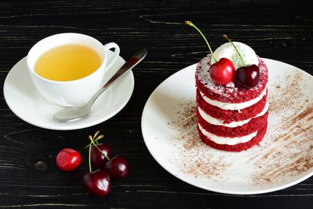 Cake sweet dessert for the holiday. Homemade Cake.の写真素材
