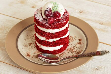Cake sweet dessert for the holiday. Homemade Cake.の写真素材