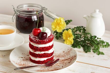 Cake sweet dessert for the holiday. Homemade Cake.の写真素材