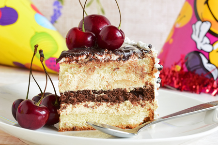 Cake sweet dessert for the holiday home. Fruit cakeの写真素材