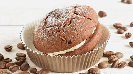 Cake close up. Homemade Cake on the tableの写真素材