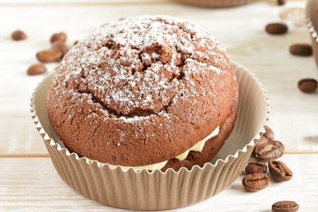 Cookies close-up. Chocolate biscuit cookiesの写真素材