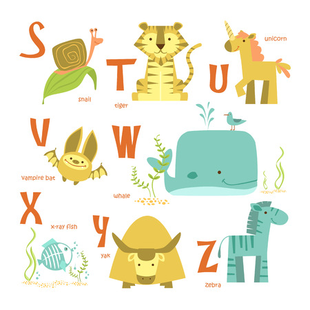 Alphabet and animalsのイラスト素材