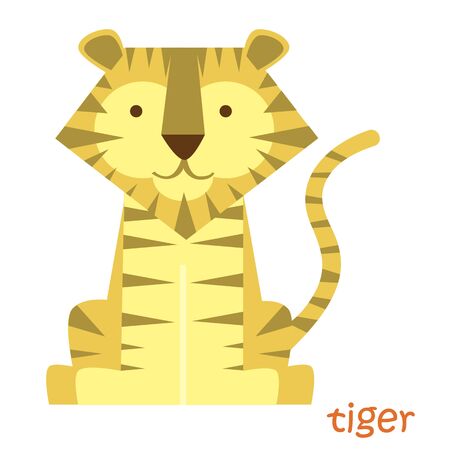 Tiger isolated. Drawing tiger for a childのイラスト素材