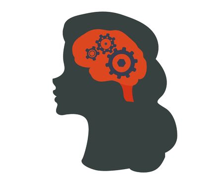 Human brain isolated illustration. Human brain Iconの写真素材