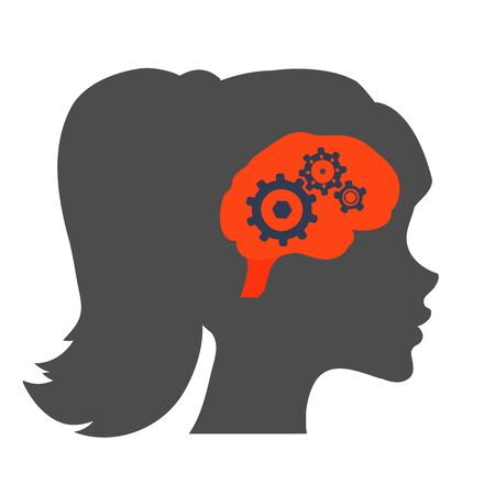 Human brain illustration. Woman brain Iconの写真素材