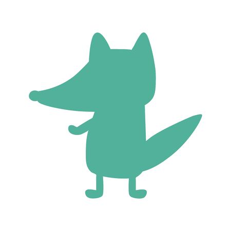 Fox silhouette icon. Wild animals silhouette vector illustration.のイラスト素材