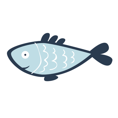 Fish on white background illustrationのイラスト素材