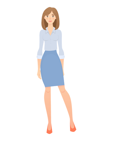 Business woman isolated illustration on white backgroundのイラスト素材
