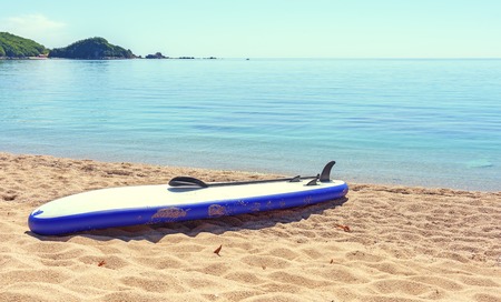 SUP board on the sandの写真素材