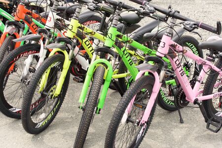 row of bicycles for sale