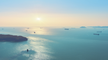 Sunset on the coast. Sunset landscape. Beautiful backgroundの写真素材