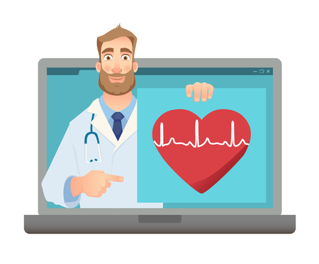 Online medical consultation. Medicine concept. Online doctor vector illustrationのイラスト素材