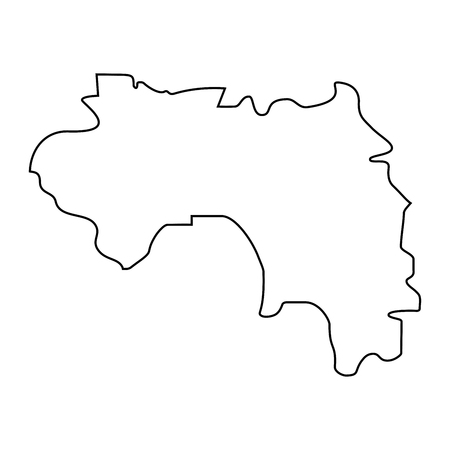 map of Guinea - outline. Silhouette of map of Guinea vector illustrationのイラスト素材