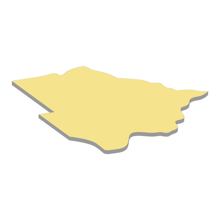 3d map of Botswana. Silhouette of Botswana map vector illustrationのイラスト素材