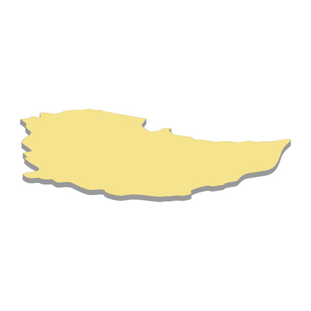3d map of Ethiopia. Silhouette of Ethiopia map vector illustrationのイラスト素材